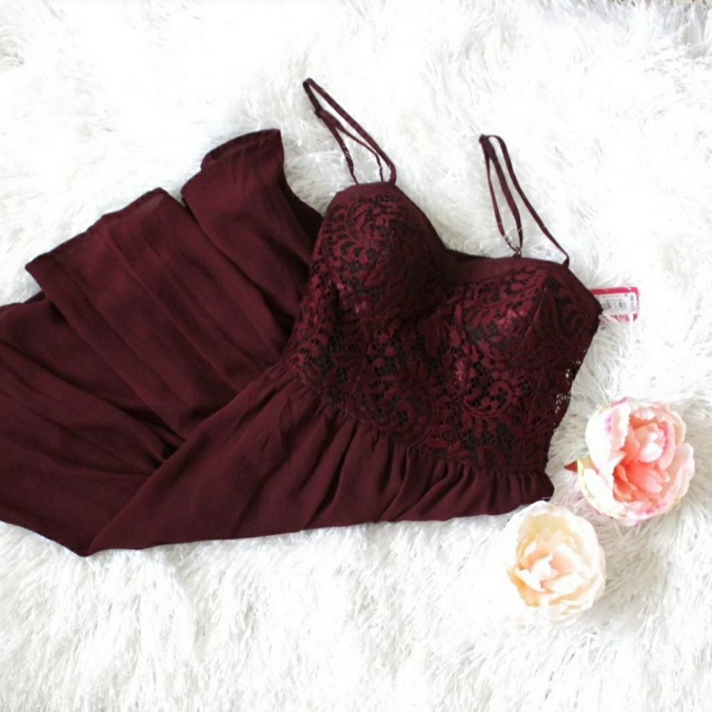 NWT Xhiliration Burgundy Dress